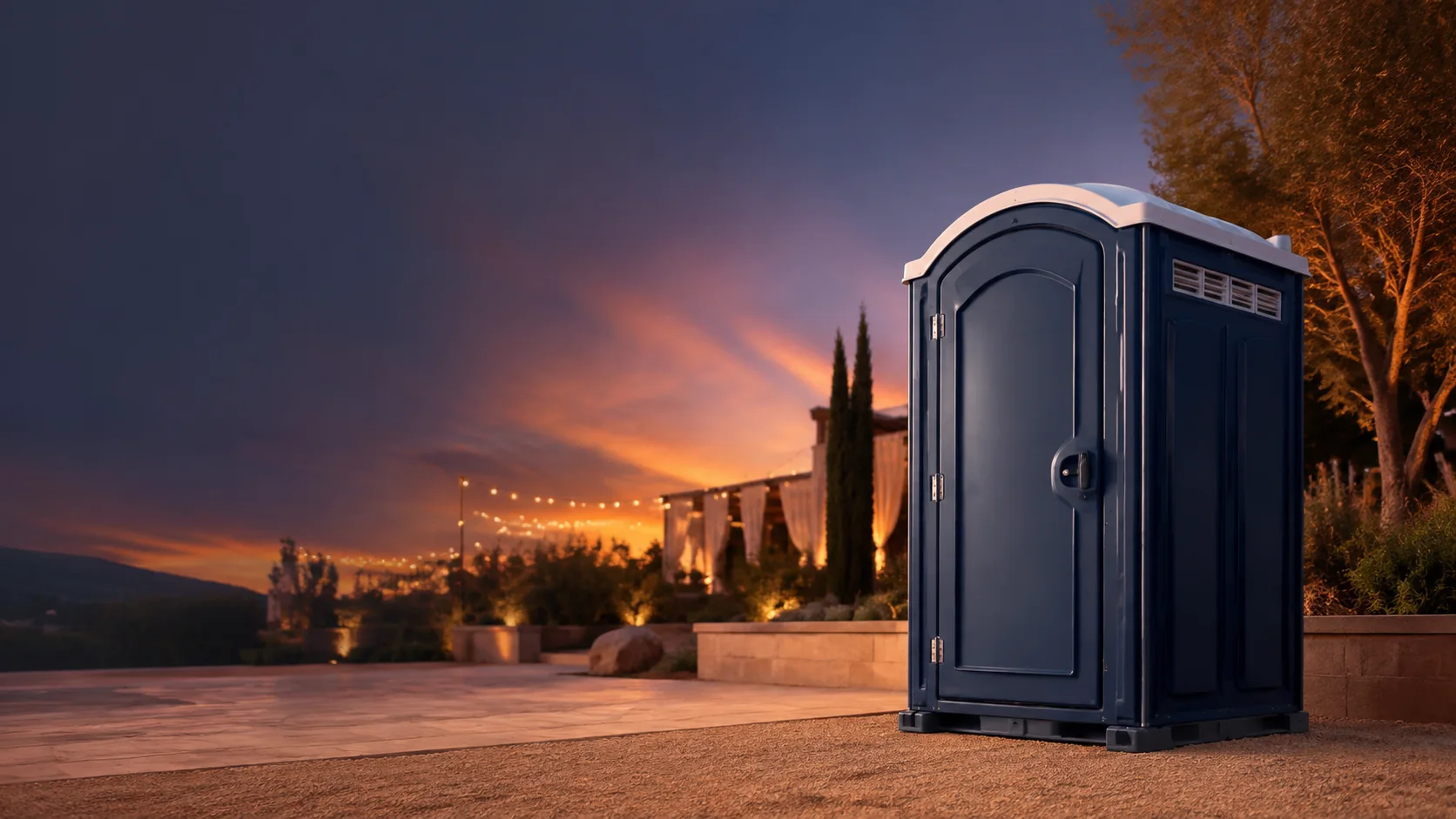 Portable restroom shown for rental planning in Kingsport, TN